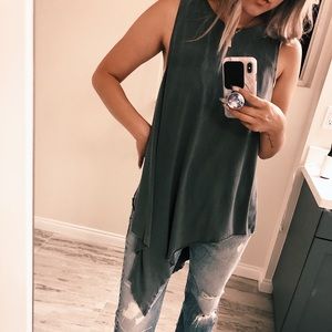 Asymmetric Grey Tank Top